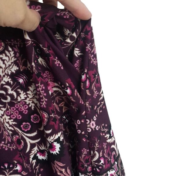 Vince Camuto Floral Dress Purple SZ 4 Pockets Pleat Sleeveless Fit Flare Career - Picture 6 of 9